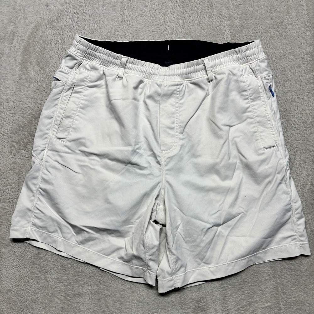 Birddogs Shorts Mens XL Classic White Built-in Liner Zipper Pockets EUC